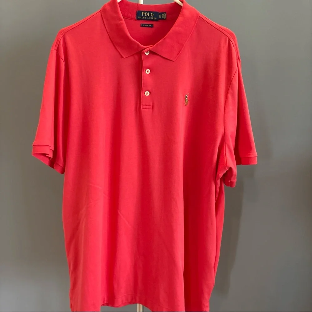 Men's Polo Shirt - Classic Short Sleeve Polo XL TG Salmon